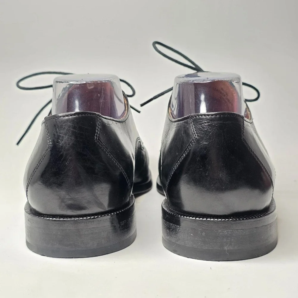 Bostonian Luxe Oxford Men's Shoes Size 9.5 Black Leather Captoe Dress‎ Lace Up